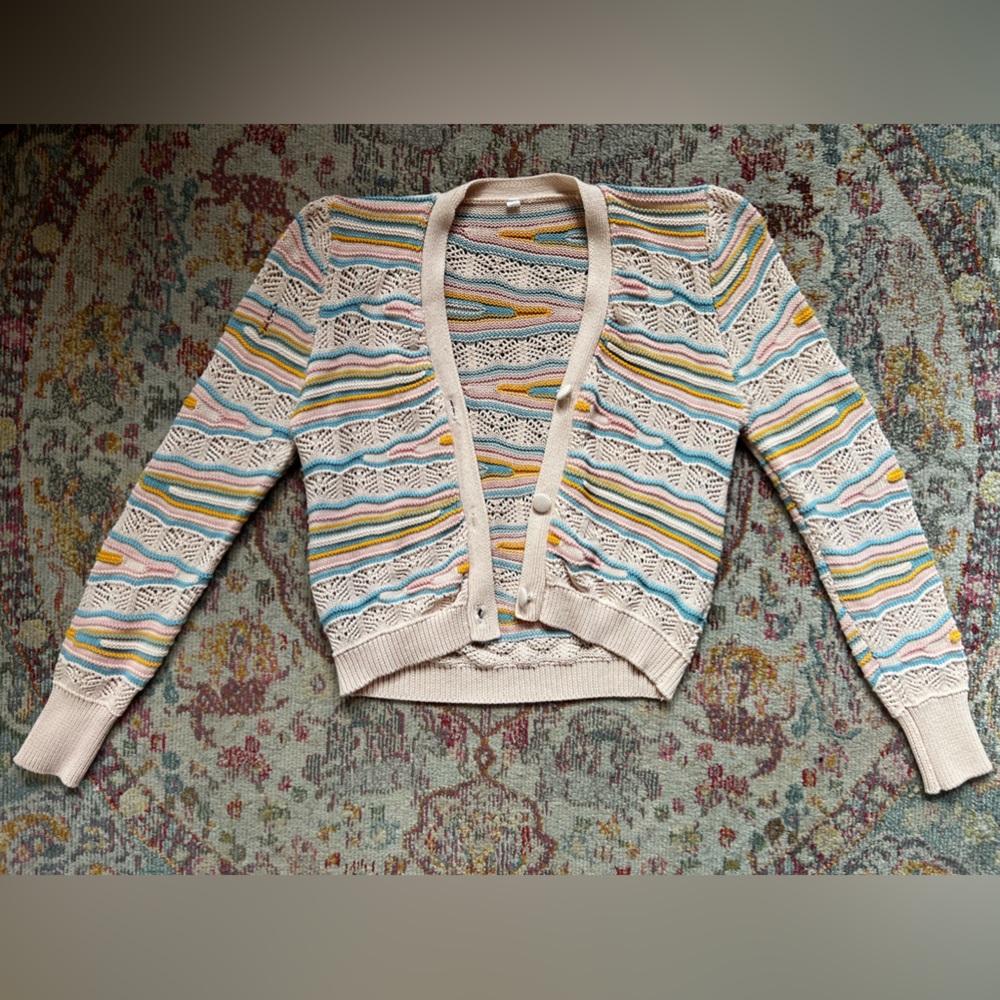 Faux Coogie Button Up Cardigan/Sweater